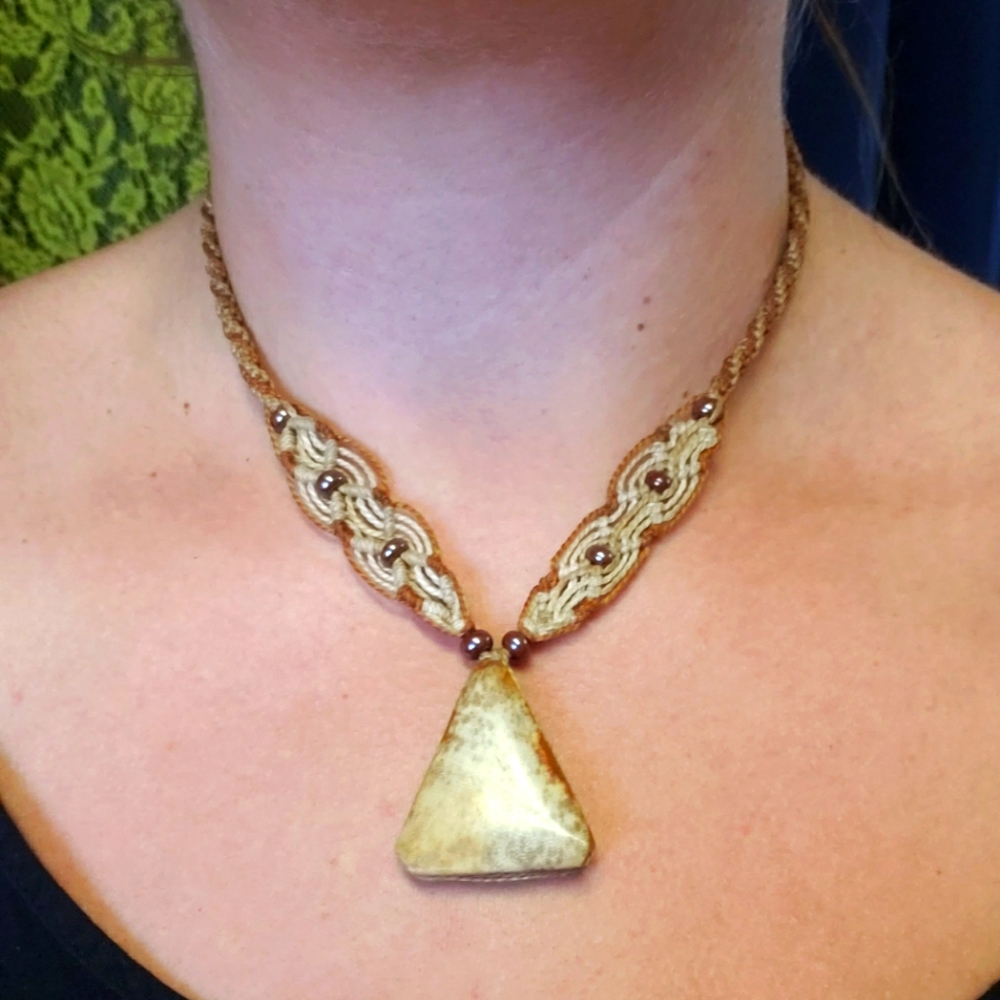 Jasper Macrame Handmade Adjustable Necklace